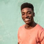 Portrait of a young handsome African man.