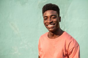Portrait of a young handsome African man.